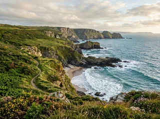 SynthID removed: Green cliffs along the coast